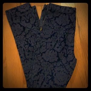 Blue flower Anthropologie pants